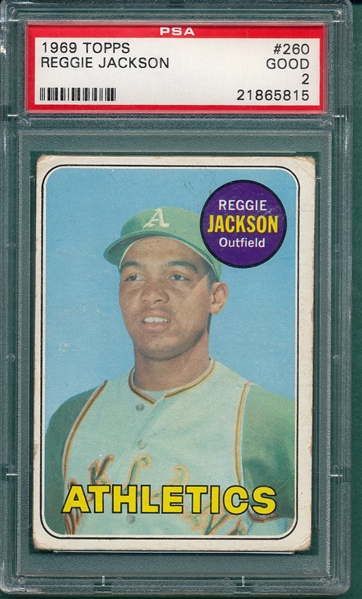 1969 Topps #260 Reggie Jackson PSA 2 *Rookie*