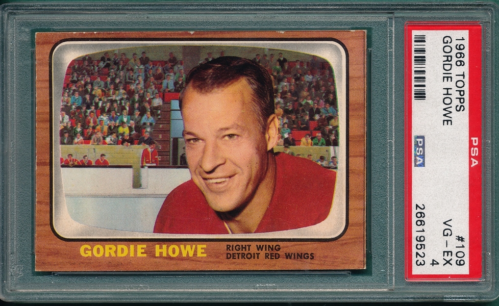 1966 Topps Hockey #109 Gordie Howe PSA 4