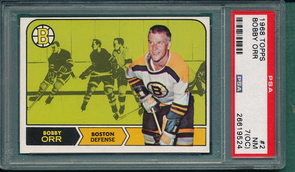 1968 Topps Hockey #2 Bobby Orr PSA 7 (OC)