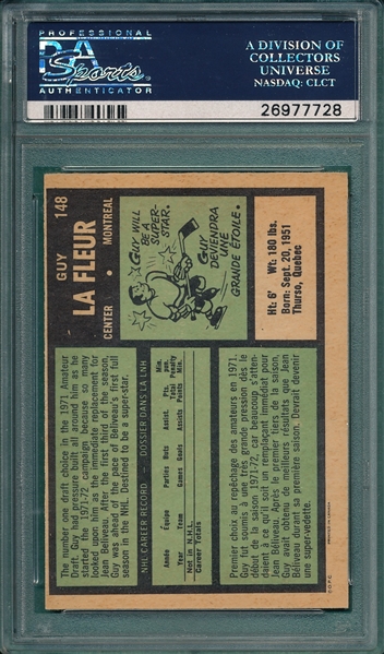 1971 O-Pee-Chee #148 Guy LaFleur PSA 5 (MC)