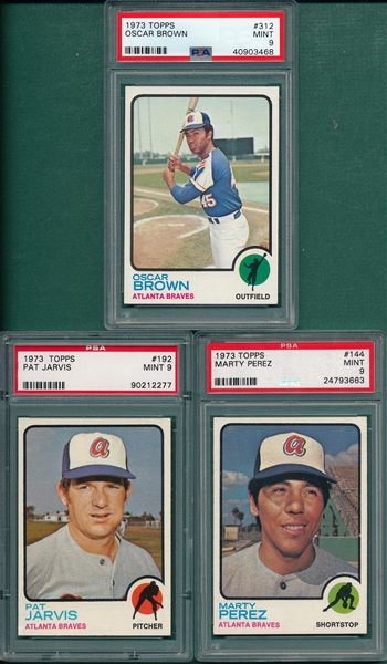 1973 Topps #144, #192 & #312, Lot of (3), PSA 9