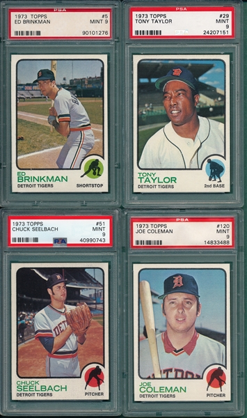 1973 Topps Lot of (4) W/ #5 Brinkman PSA 9