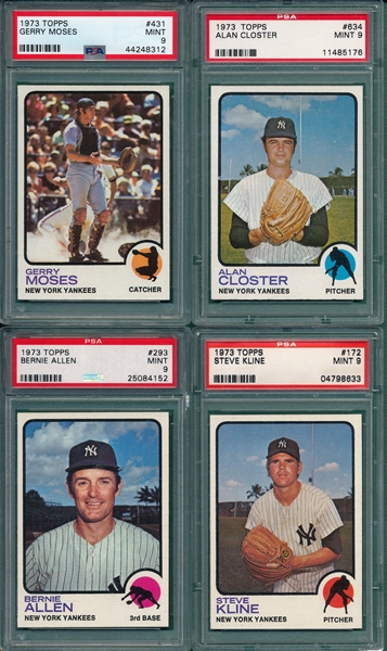 1973 Topps Lot of (4) W/ #431 Moses PSA 9