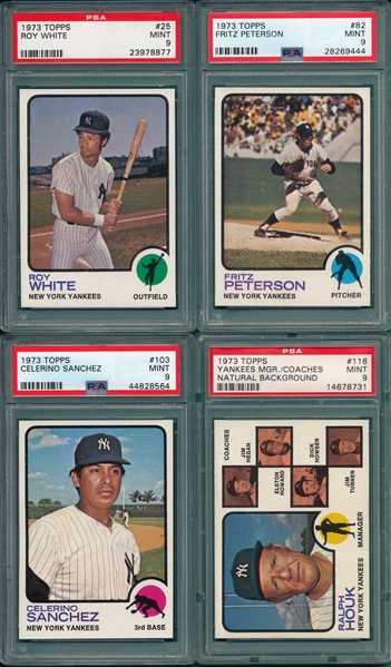 1973 Topps Lot of (4) W/ #25 White PSA 9