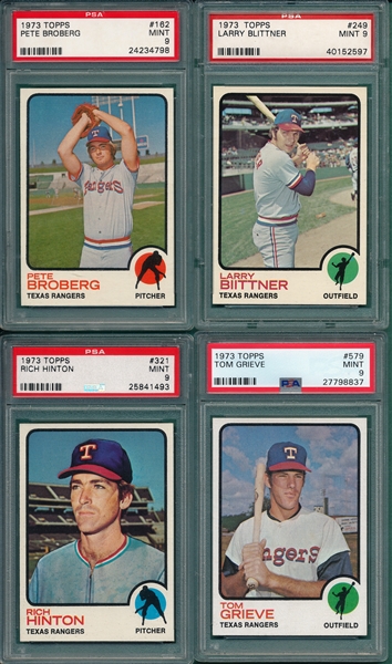 1973 Topps Lot of (4) W/ #579 Grieve PSA 9