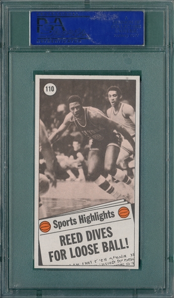 1970-71 Topps Basketball #110 Willis Reed, AS, PSA 8