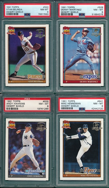 1991 Topps Desert Shield Lot of (4) W/ #522 Belinda PSA 8