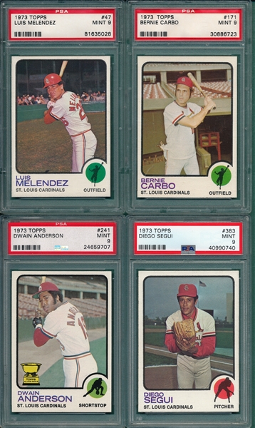 1973 Topps Lot of (4) W/ #171 Carbo PSA 9