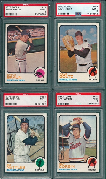 1973 Topps Lot of (4) W/ #148 Goltz PSA 9