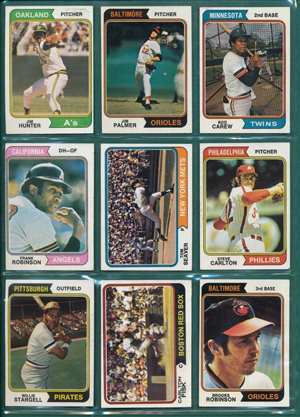 1974 Topps Baseball Complete Set (660) W/ Trade, Checklist, & Winfield, Rookie