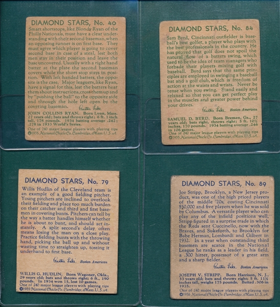 1934-36 Diamond Stars Lot of (7) W/ #36 Earnie Lombardi