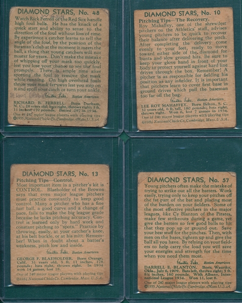 1934-36 Diamond Stars Lot of (8) W/ #48 Rick Ferrell