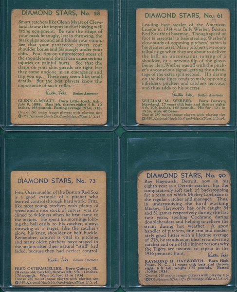 1934-36 Diamond Stars Lot of (8) W/ #48 Rick Ferrell