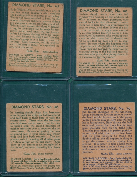 1934-36 Diamond Stars Lot of (8) W/ #18 Hafey