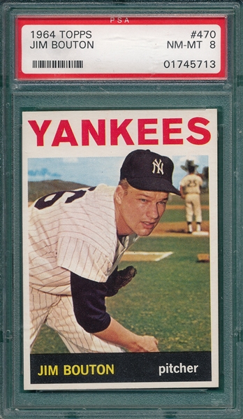 1964 Topps #470 Jim Bouton PSA 8 