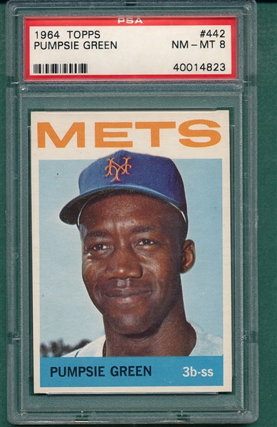 1964 Topps #442 Pumpsie Green PSA 8 