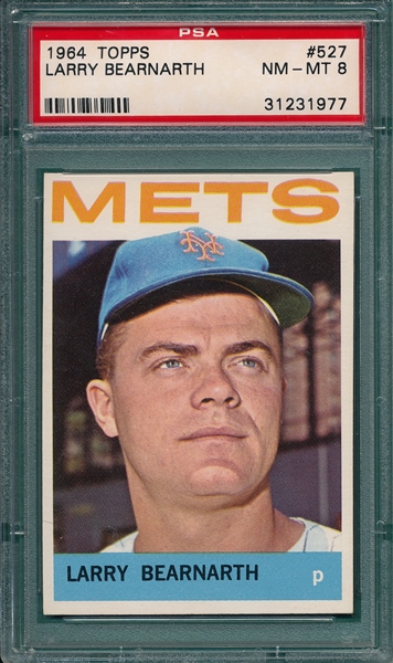 1964 Topps #527 Larry Bearnarath PSA 8 