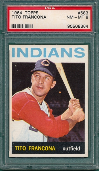 1964 Topps #583 Tito Francona PSA 8 