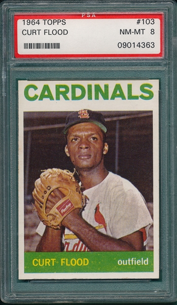 1964 Topps #103 Curt Flood PSA 8 