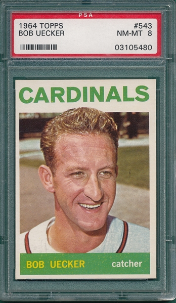 1964 Topps #543 Bob Uecker PSA 8 