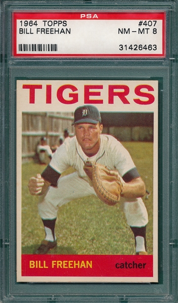 1964 Topps #407 Bill Freehan PSA 8 