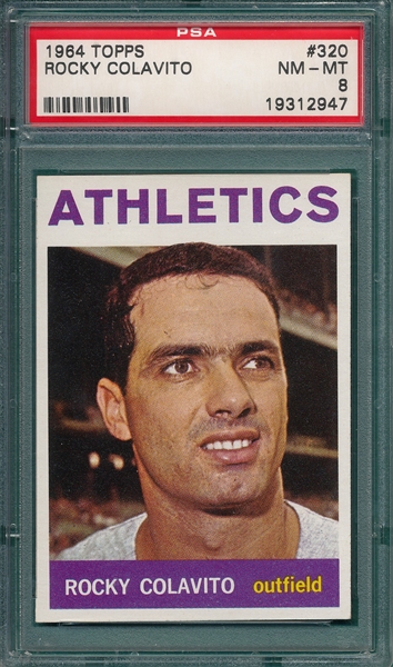 1964 Topps #320 Rocky Colavito PSA 8 