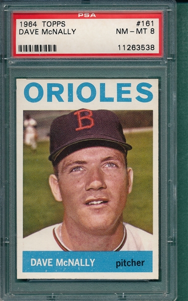 1964 Topps #161 Dave McNally PSA 8 