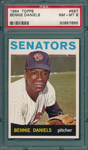 1964 Topps #587 Bennie Daniels PSA 8 