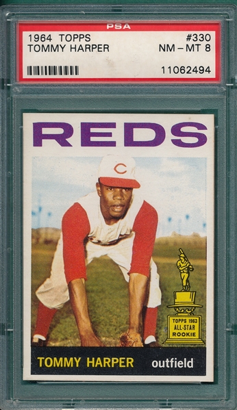 1964 Topps #330 Tommy Harper PSA 8 