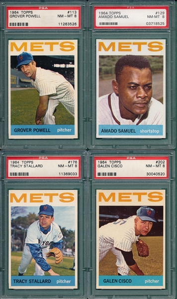 1964 Topps Lot of (4) Mets W/ #202 Cisco PSA 8 