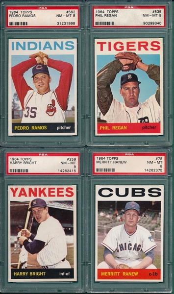 1964 Topps Lot of (4) W/ #562 Ramos PSA 8 