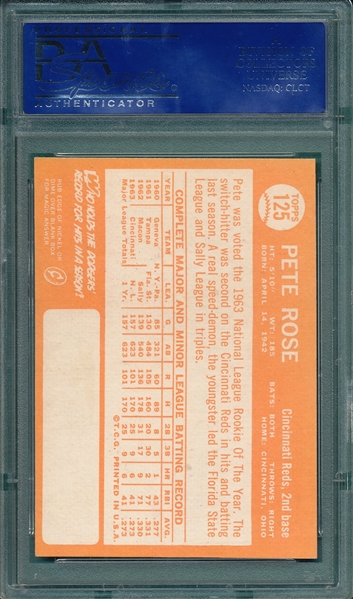 1964 Topps #125 Pete Rose PSA 8 