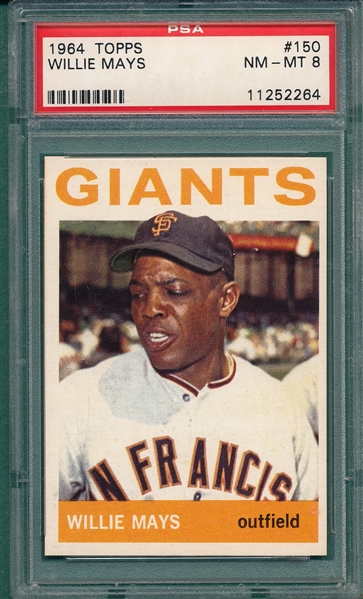 1964 Topps #150 Willie Mays PSA 8 