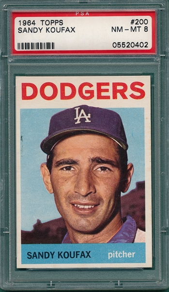 1964 Topps #200 Sandy Koufax PSA 8 