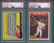 1965 Topps #138 WS Game #7 W/ Bob Gibson PSA 5 & #57 Cards Team PSA 7, Lot of (2)