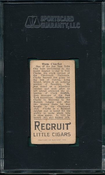 1912 T207 Clarke Recruit Little Cigars SGC 40