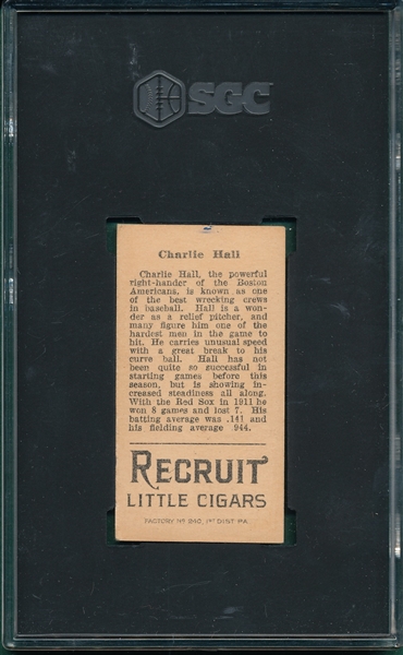 1912 T207 Hall Recruit Little Cigars SGC 4