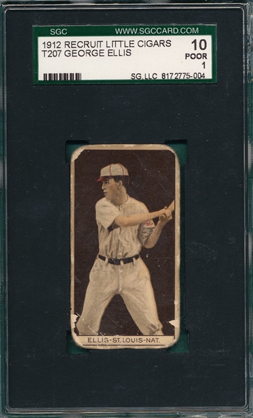 1912 T207 Ellis Recruit Little Cigars SGC 10