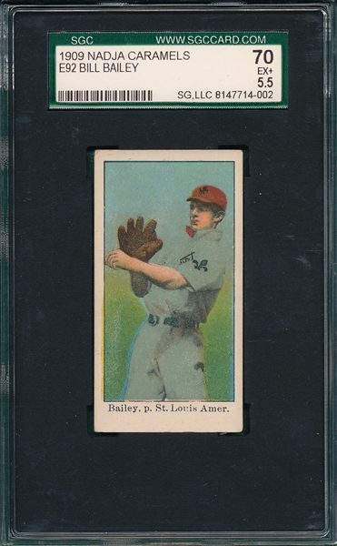 1909 E92 Bill Bradley Nadja Caramels SGC 70