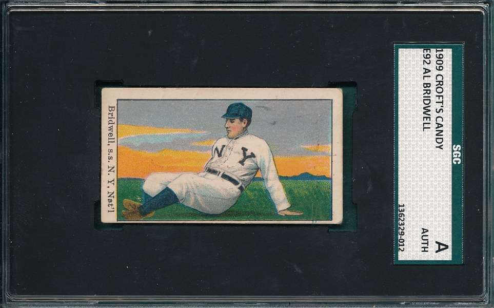 1909 E92 Al Bridwell Croft's Candy SGC Authentic