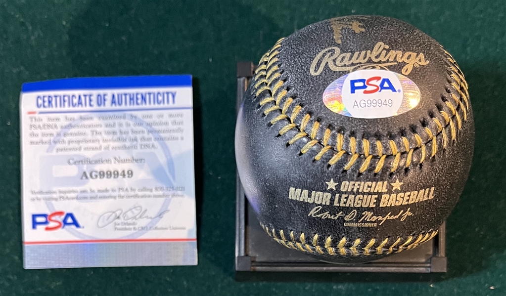 Nolan Ryan Signed Black Baseball, PSA 