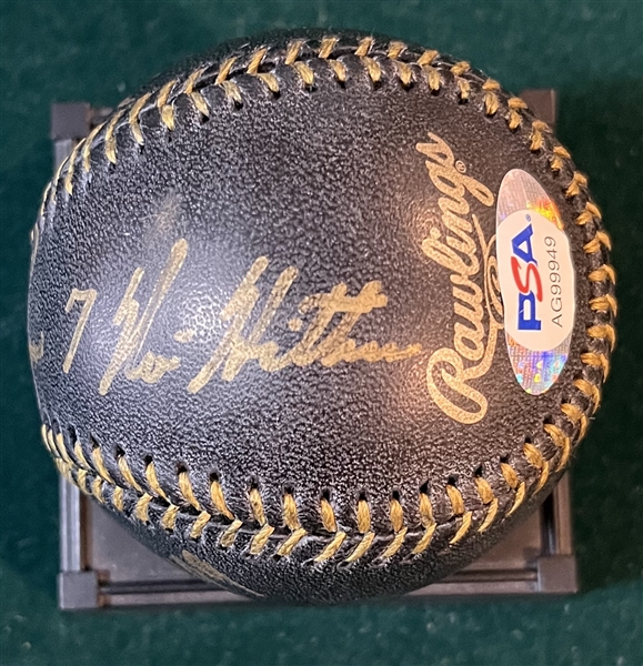 Nolan Ryan Signed Black Baseball, PSA 