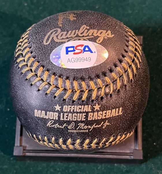 Nolan Ryan Signed Black Baseball, PSA 