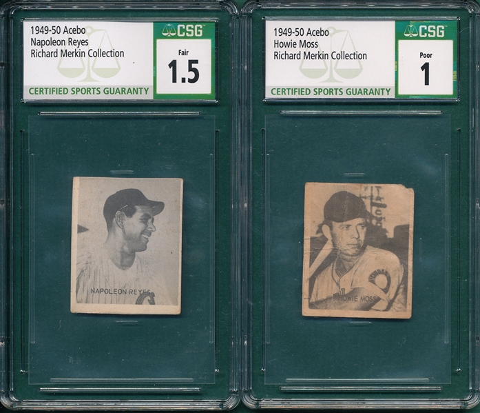 1949-50 Acebo Moss & Reyes, Lot of (2), CSG 