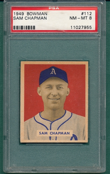 1949 Bowman #112 Sam Chapman PSA 8