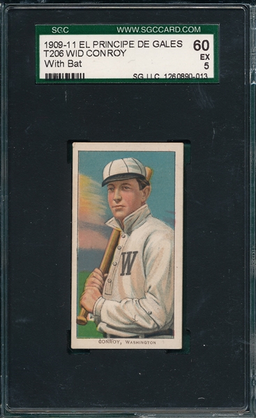 1909-1911 T206 Conroy, Bat, El Pricipe De Gales SGC 80