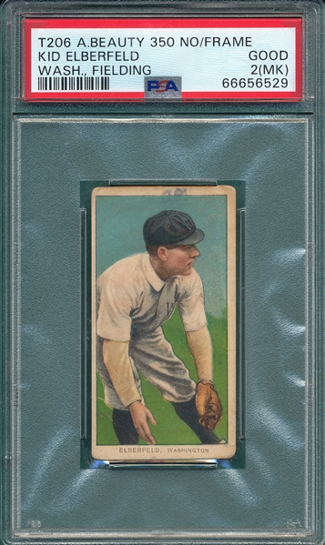 1909-1911 T206 Elberfeld, Fielding, American Beauty Cigarettes PSA 2 (MK)