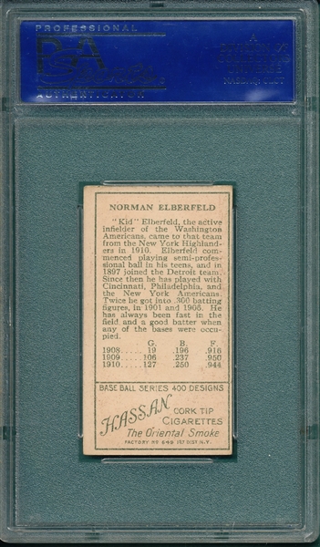 1911 T206 Elberfeld Hassan Cigarettes PSA 6