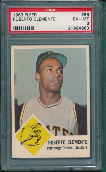 1963 Fleer #56 Roberto Clemente PSA 6