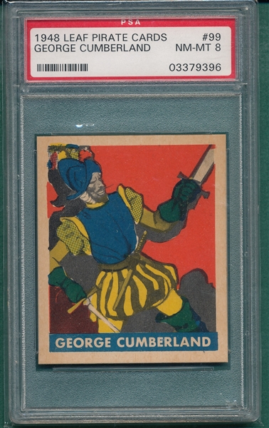 1948 Leaf Pirates #99 George Cumberland PSA 8